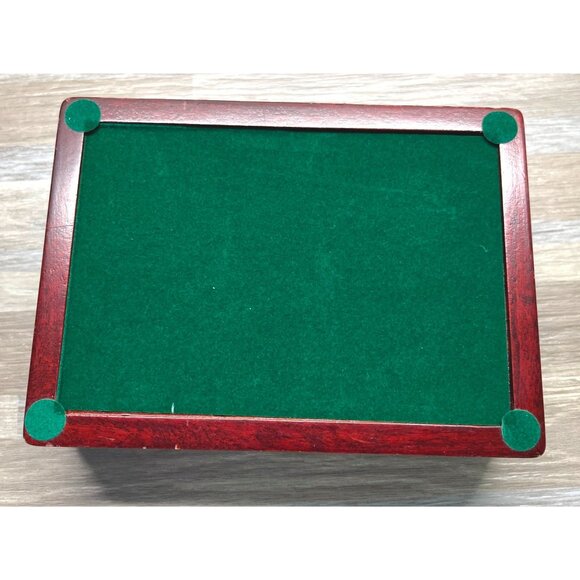 Golf Playing Cards in Wood Box 2 Decks Vintage Office Desk Display - Picture 10 of 12